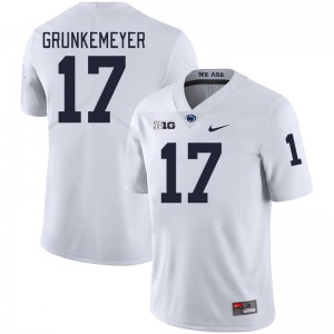 Ethan Grunkemeyer Penn State Lions College Football Men Embroidery #17 Jersey - White