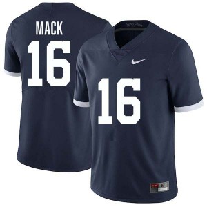 King Mack Penn State College Football Men #16 Stitched Jersey - Retro Navy
