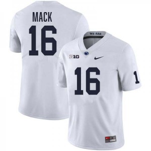 King Mack Penn State Nittany Lions College Football Stitched #16 Men Jersey - White
