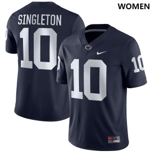 Nicholas Singleton PSU Nittany Lions #10 Football Womens Jersey - Navy