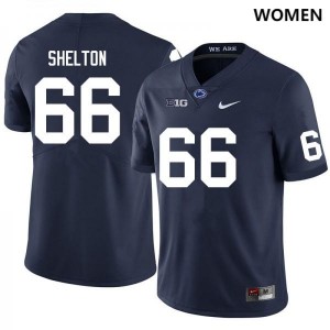 Drew Shelton PSU Women's College Football Stitched #66 Jersey - Navy