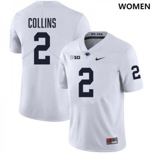 Audavion Collins Lions College Football Stitched #2 Womens Jersey - White