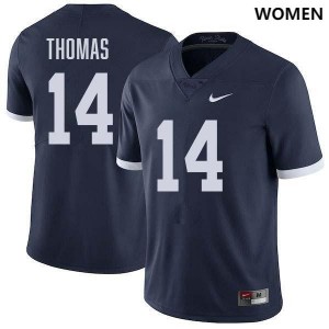Braz Thomas PSU Stitched College Football Womens #14 Jersey - Retro Navy