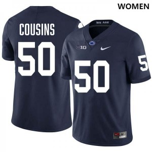 Cooper Cousins PSU Nittany Lions Women College Football Stitched #50 Jersey - Navy