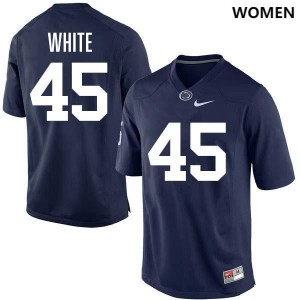 Enai White PSU Lions #45 College Football Women Stitched Jersey - Navy