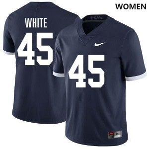 Enai White Penn State Lions College Football #45 Womens Stitched Jersey - Retro Navy