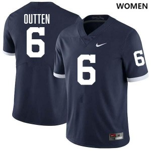 Matt Outten PSU Women's Stitched #6 College Football Jersey - Retro Navy