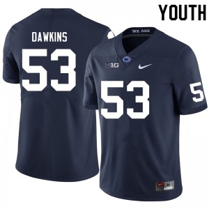 Nick Dawkins Lions #53 College Football Youth Replica Jersey - Navy