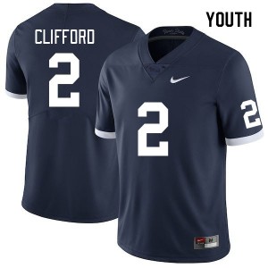 Liam Clifford Penn State Stitched #2 College Football Youth Jersey - Retro