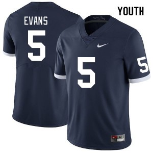 Omari Evans Lions #5 College Football Youth Stitched Jersey - Retro
