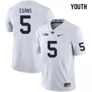 Omari Evans Penn State Nittany Lions College Football Youth Official #5 Jersey - White