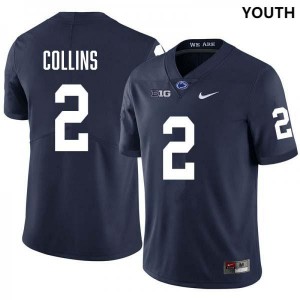 Audavion Collins Lions #2 College Football Stitched Youth Jersey - Navy