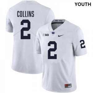 Audavion Collins Penn State Lions Youth College Football Stitched #2 Jersey - White