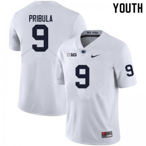 Beau Pribula Nittany Lions College Football #9 Stitched Youth Jersey - White