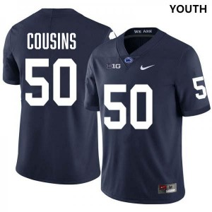 Cooper Cousins Nittany Lions College Football #50 Youth Stitched Jersey - Navy