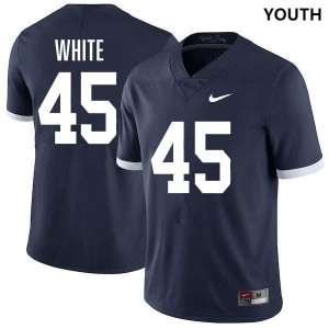 Enai White Penn State Nittany Lions Youth #45 College Football Stitched Jersey - Retro Navy
