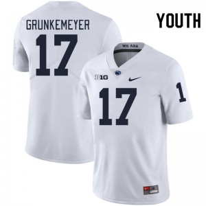 Ethan Grunkemeyer Nittany Lions #17 Youth College Football Official Jersey - White