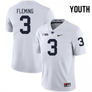 Julian Fleming Penn State College Football Youth #3 2024 Jersey - White