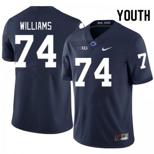 J'ven Williams Penn State Lions #74 College Football Embroidery Youth Jersey - Navy
