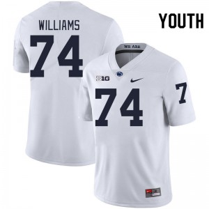 J'ven Williams Penn State Nittany Lions Official College Football Youth #74 Jersey - White