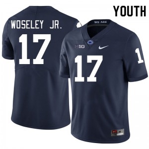 Kenny Woseley Jr. Penn State Lions Youth #17 College Football Game Jersey - Navy