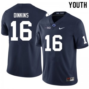 Khalil Dinkins Penn State College Football Replica #16 Youth Jersey - Navy