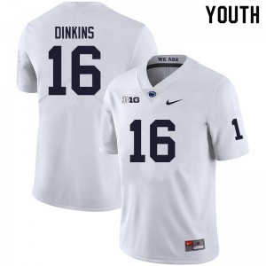 Khalil Dinkins Lions College Football Replica Youth #16 Jersey - White