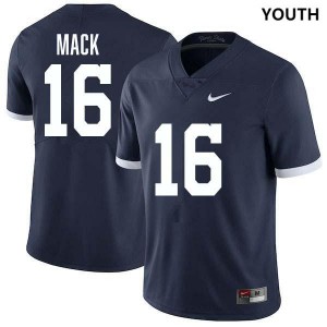 King Mack PSU #16 College Football Youth Stitched Jersey - Retro Navy