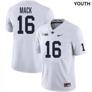 King Mack Lions College Football Youth Stitched #16 Jersey - White