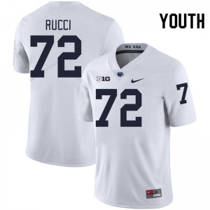 Nolan Rucci Lions College Football Youth Embroidery #72 Jersey - White