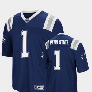Nittany Lions #1 Authentic Mens Foos-Ball Football Jersey - Navy