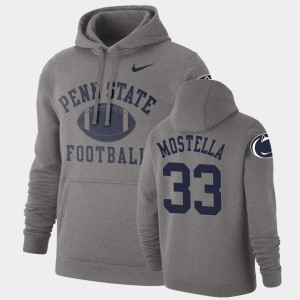Bryce Mostella Lions Pullover Retro Football Mens #33 Hoodie - Heathered Gray