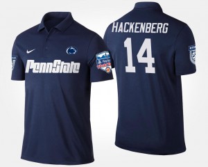 Christian Hackenberg Penn State #14 Bowl Game Fiesta Bowl Name and Number Men's Polo - Navy