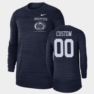 Custom Penn State 2021 Sideline Velocity #00 Long Sleeve Men's T-Shirt - Navy