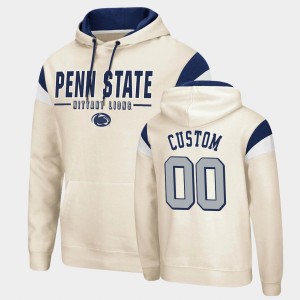 Custom Penn State #00 Mens Pullover Fortress Hoodie - Cream