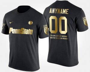 Custom PSU Lions Gold Limited #00 Men Short Sleeve With Message T-Shirt - Black