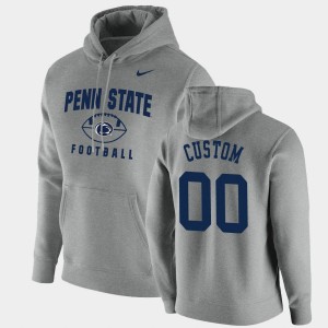 Custom Penn State #00 Oopty Oop Football Pullover Men's Hoodie - Gray