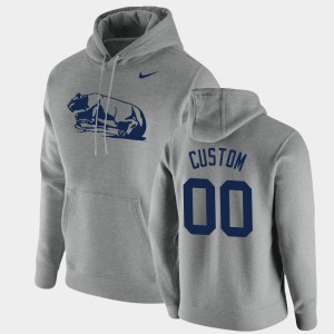 Custom Nittany Lions Mens Vintage School Logo #00 Pullover Hoodie - Heathered Gray