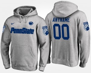 Custom Nittany Lions #00 Mens Name and Number Hoodie - Gray