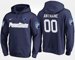 Custom PSU Lions #00 Name and Number Men's Hoodie - Navy