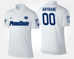 Custom Lions Men #00 Name and Number Polo - White