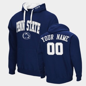 Custom Penn State Lions Men's #00 Pullover Arch & Logo 2.0 Hoodie - Navy
