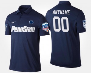 Custom PSU Lions #00 Bowl Game Fiesta Bowl Name and Number Men Polo - Navy