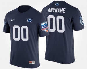Custom PSU Nittany Lions Men's Bowl Game Fiesta Bowl Name and Number #00 T-Shirt - Navy