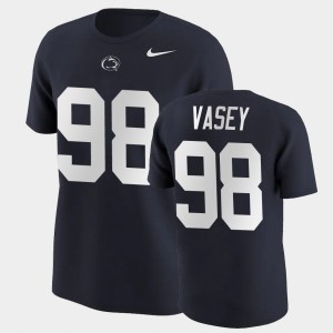 Dan Vasey PSU Nittany Lions College Football Men's #98 Name & Number T-Shirt - Navy