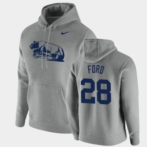 Devyn Ford Penn State Nittany Lions #28 Vintage School Logo Men's Pullover Hoodie - Heathered Gray