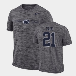 Noah Cain Penn State Men's #21 Sideline Legend Performance GFX Velocity T-Shirt - Gray