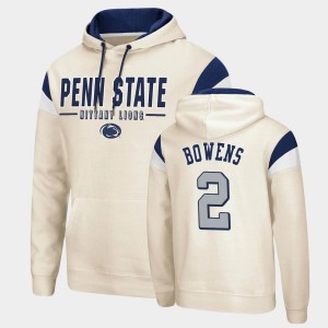 Micah Bowens Penn State Lions Fortress Pullover #2 Men's Hoodie - Cream