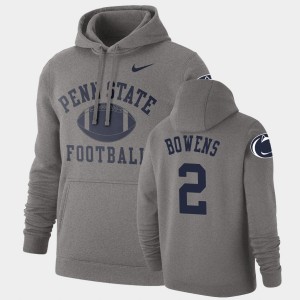 Micah Bowens Penn State Retro Football Pullover Men's #2 Hoodie - Heathered Gray