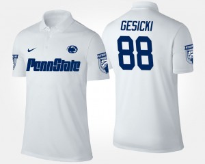 Mike Gesicki PSU Lions Mens #88 Name and Number Polo - White
